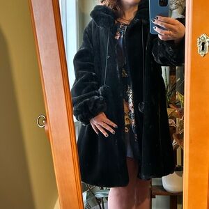 Vintage XL faux fur coat- princess garment made in Canada